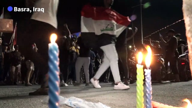 Iraqis in Basra march for slain protesters on uprising anniversary