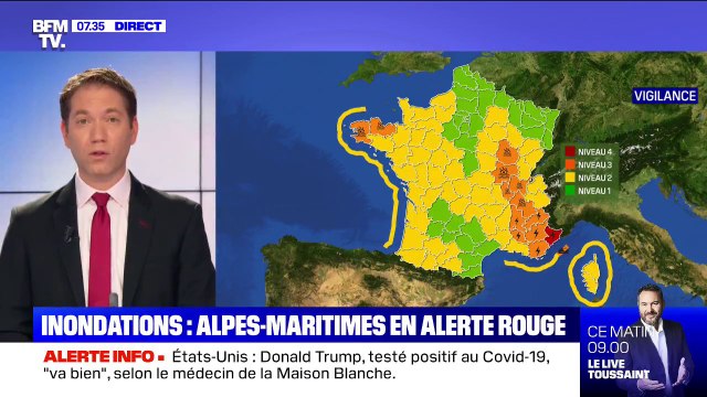 Les Alpes-Maritimes placées en vigilance rouge pluie-inondation