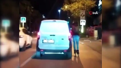 Patenli gencin tehlikeli yolculuğu kamerada