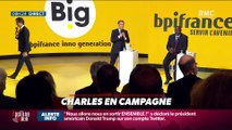 Charles en campagne : Emmanuel Macron sur la scène de l'Accor Hôtel Arena hier - 02/10