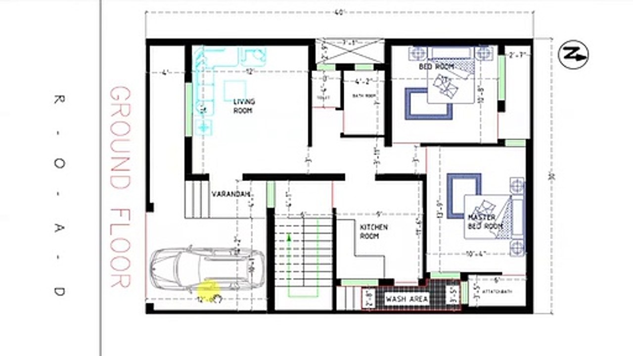 30x40, ft SOUTH ,FACE HOUSE ,PLAN
