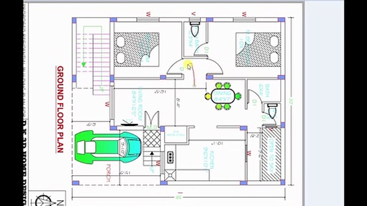 30X40 ,ft SOUTH, FACING DOUBLE, STORY, HOUSE PLAN