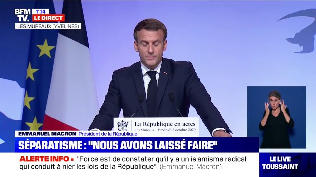 Séparatisme: Emmanuel Macron annonce un projet de loi pour renforcer la laïcité le 9 décembre