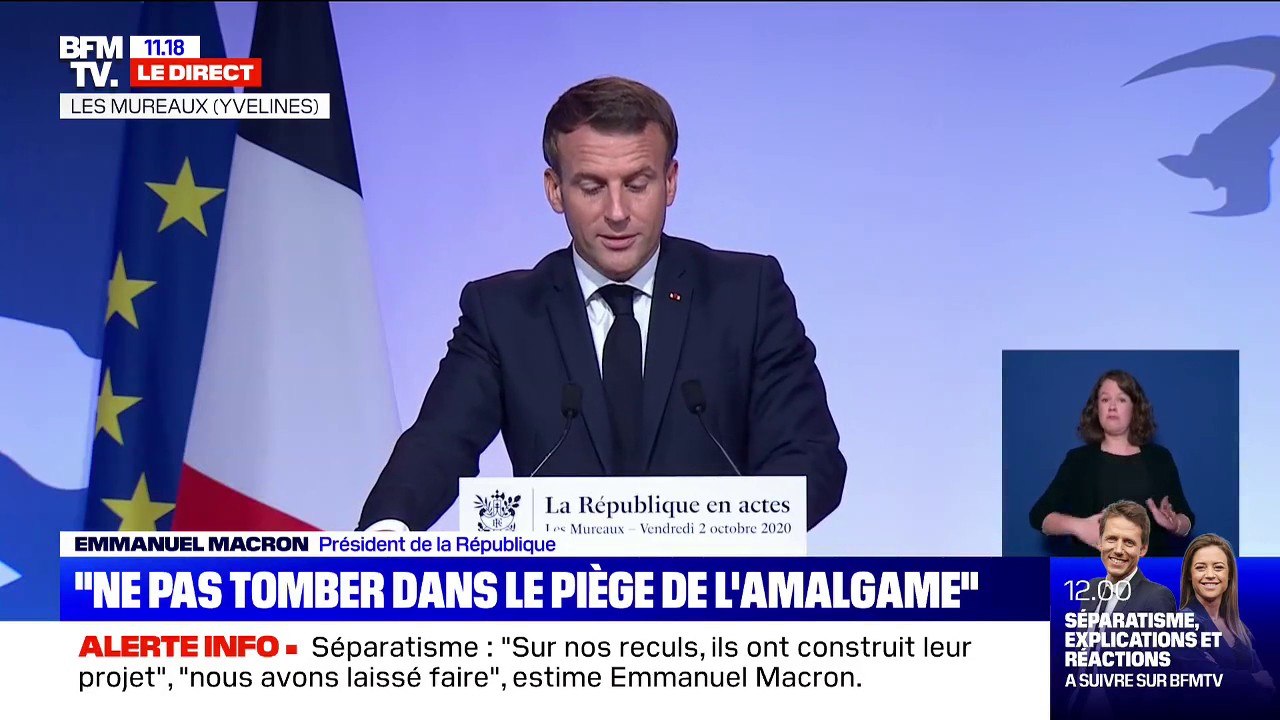 Menus "confessionnels", horaires d'accès à la piscine...: Emmanuel Macron évoque des "carences républicaines" et annonce une suspension possible de ces mesures par les préfets pourra suspendre les actes municipaux