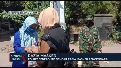 Kasus Covid 19 Meningkat, Polres Jeneponto Gelar Razia Di Jalan Lintas Daerah