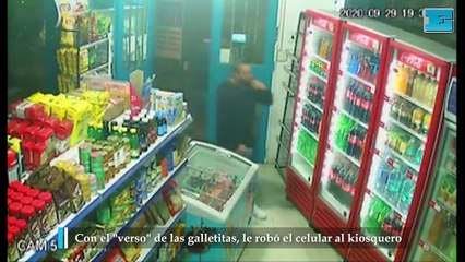 Con el verso de las galletitas, le robó el celular al kiosquero