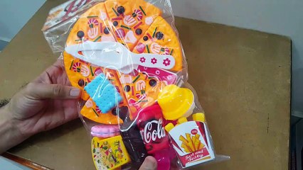 Unboxing and review of Kitchen Role Restaurant Role Pretend Play Fast Food Set Pizza Cutting Set