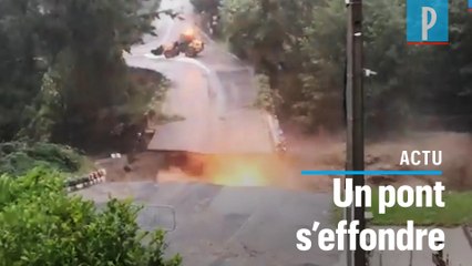 Tempête Alex : un pont emporté par la crue dans le Sud-Est
