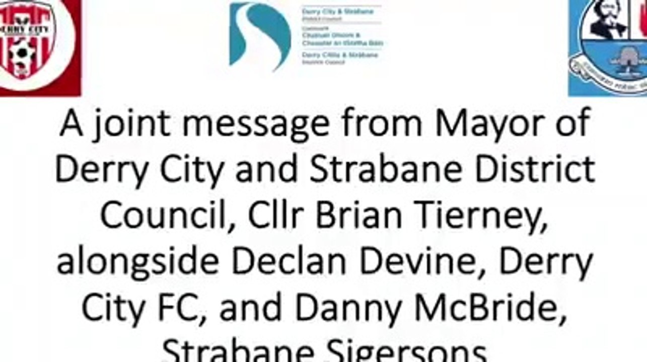 Derry City manager Declan Devine joins Mayor Ti...