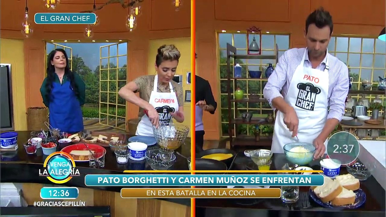 ¡El Gran Chef! Carmen Muñoz vs. "Pato" Borghetti! ¿Quién ganará la batalla? | Venga La Alegría