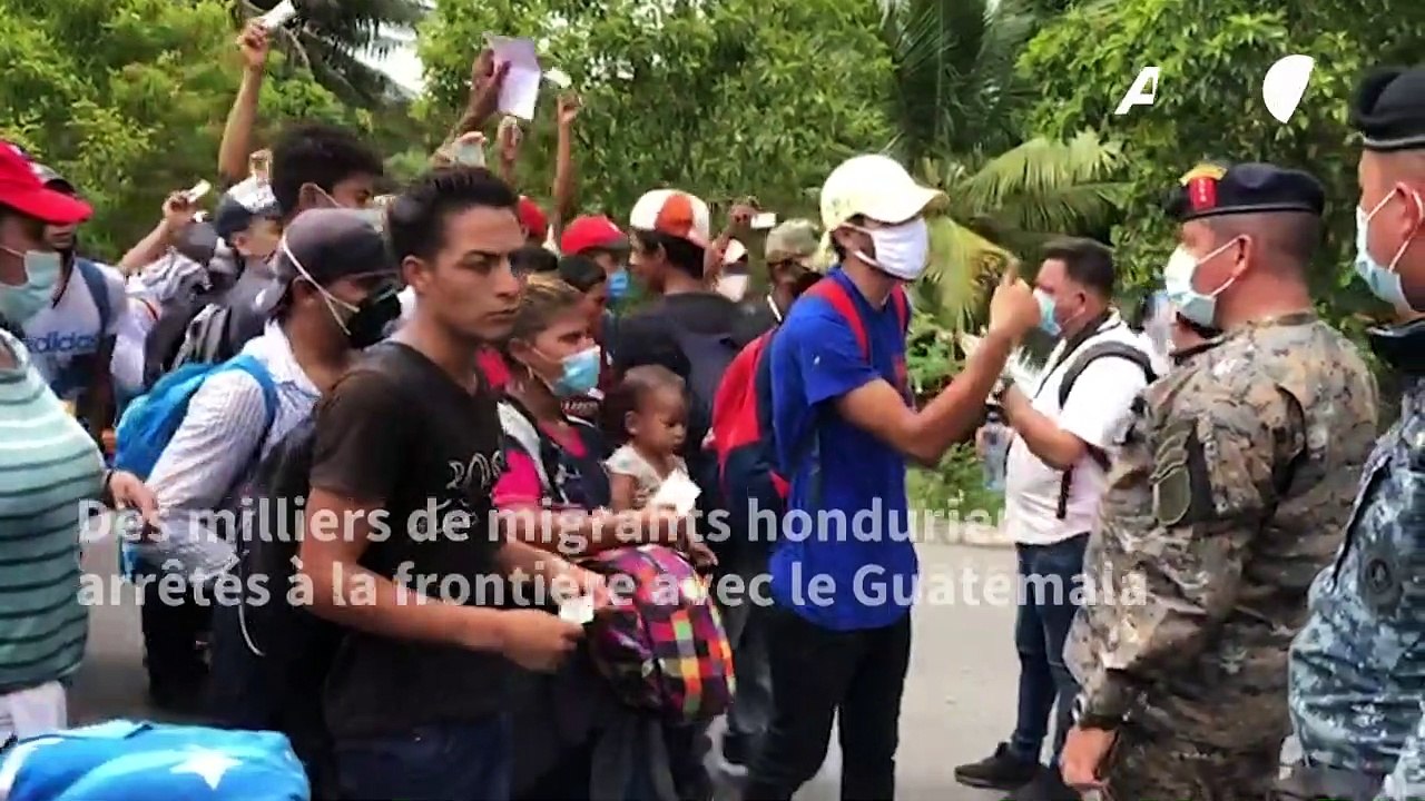 Migrants honduriens arrêtés à la frontière avec le Guatemala dans leur périple vers les Etats-Unis