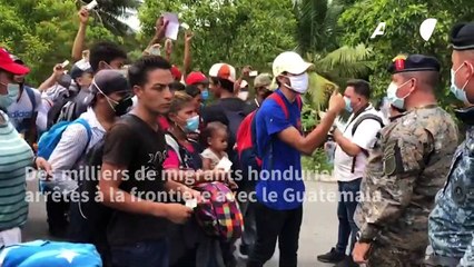 Migrants honduriens arrêtés à la frontière avec le Guatemala dans leur périple vers les Etats-Unis
