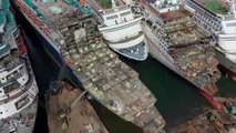 Varios cruceros son desguazados en un puerto de Turquía
