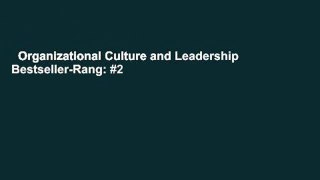 Organizational Culture and Leadership  Bestseller-Rang: #2