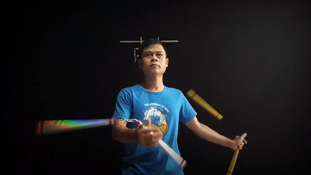 TUA CHẬM (Slow motion) kỹ thuật song côn nhị khúc. #KANCLUB lớp dạy côn nhị khúc