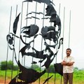 Kerala artist makes installation to commemorate Mahatma Gandhi