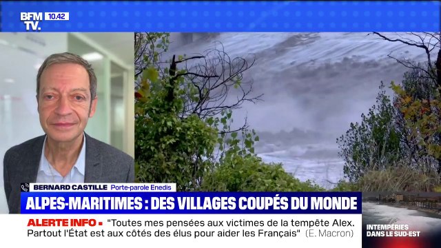 Bernard Castille (Enedis): Actuellement, nous avons 12.000 clients privés d'électricité dans les vallées de la Roya, la Vésubie et la Tinée