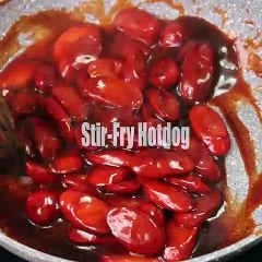 Stir Fry Hotdog With Ketchup And Oyster Sauce ( Sizzling Hotdog )
