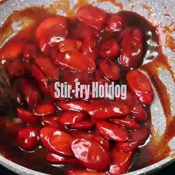 Stir Fry Hotdog With Ketchup And Oyster Sauce ( Sizzling Hotdog )