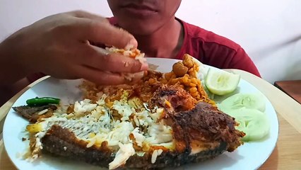 Rice with Telapia Fish Fry  Mutton with Colar dal and Salad । Bangali Mukbang