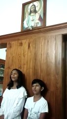Ave Maria... Cute Singing by Two Sisters
