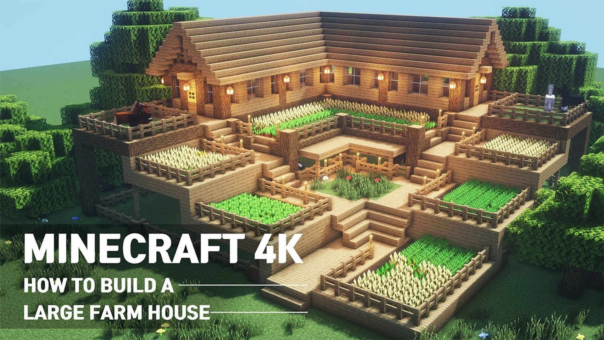 Minecraft House Tutorial -- How to build the ultimate farm house #17