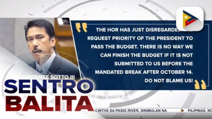 #SentroBalita | Kamara, binalewala ang paalala ni Pangulong #Duterte na ipasa sa oras ang proposed 2021 nat'l budget ayon sa Senado