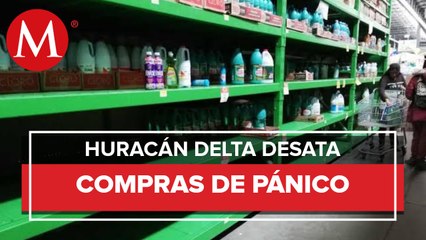 Habitantes de Cancún realizan compras de pánico por huracán Delta
