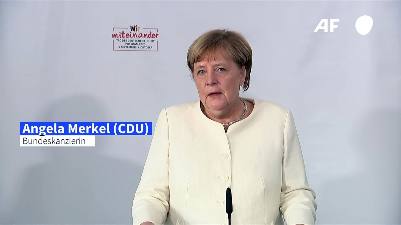 Merkel dankt Bürgern für 'Mut' zur Deutschen Einheit