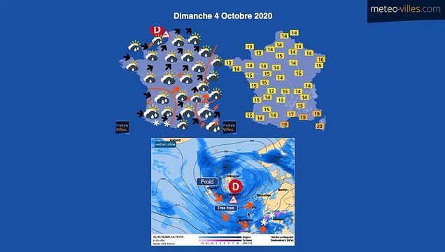 Encore de fréquentes pluies et averses - bulletin du samedi 3 octobre 2020