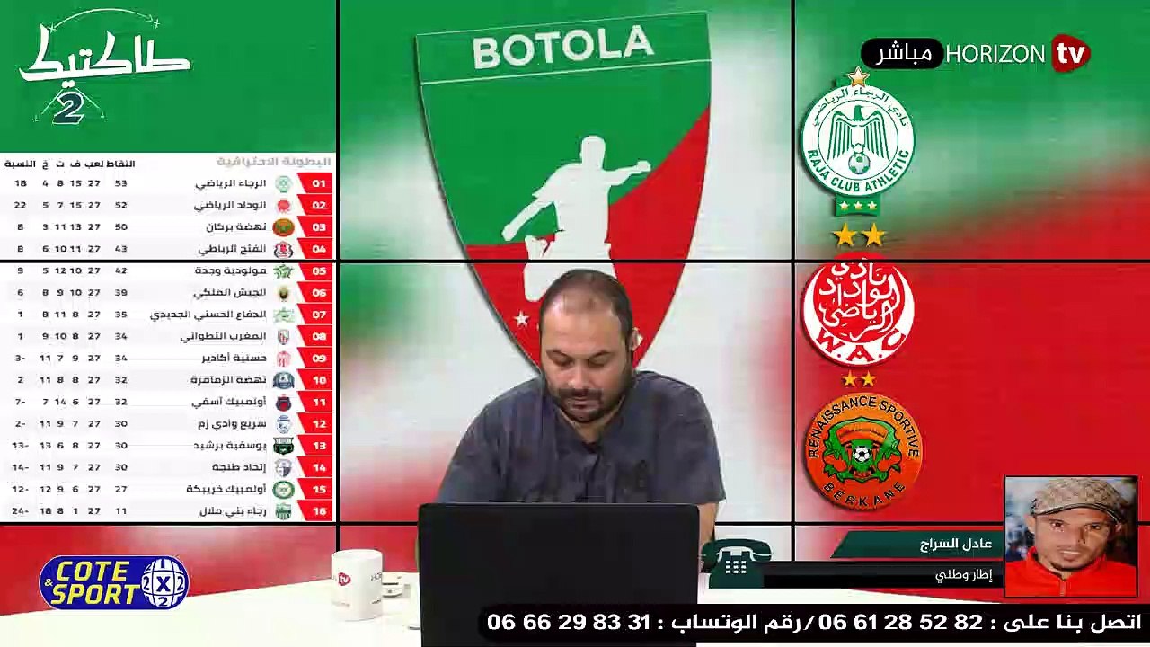 «طاكتيك» تشويق كبير مع نهاية الموسم تجربة الوداد والرجاء أم طموح نهضة بركان وصراع كبير لتفادي النزول