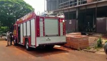 Princípio de incêndio em obra mobiliza Corpo de Bombeiros