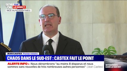 Jean Castex: "La priorité est à la recherche des victimes, à l'approvisionnement et hébergement des personnes sinistrées et au rétablissement des communications"
