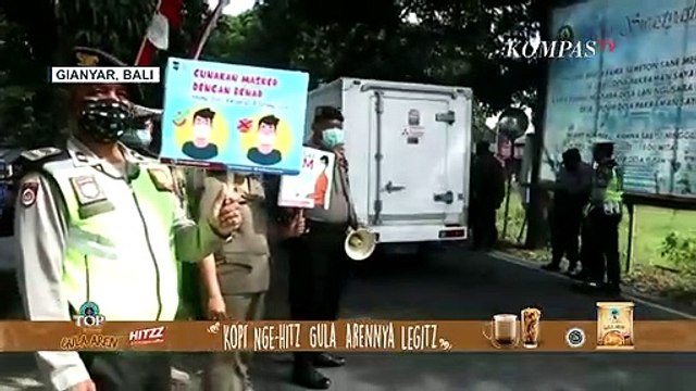 Mobil Masuk Selokan Coba Hindari Razia Masker di Gianyar Bali