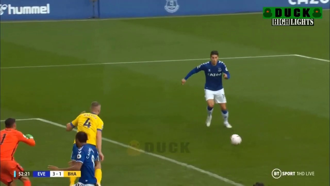 James Rodriguez - 2 Goles 1 Asistencia - Everton vs Brightonn 4-2 Resumen y Goles 2020 HD