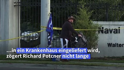 Trump-Anhänger hält Wacht vor Krankenhaus