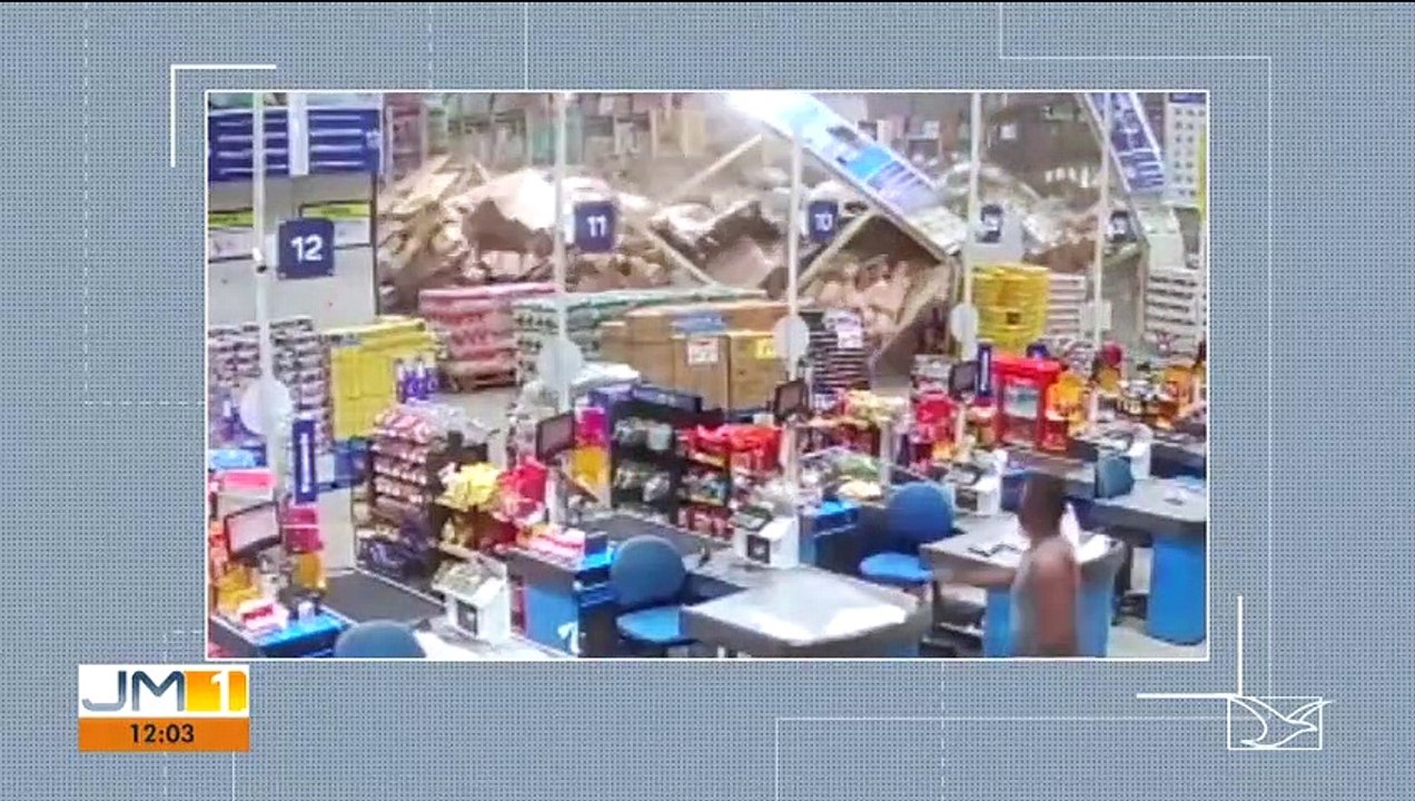 Desabamento de prateleiras em supermercado deixa um morto e oito feridos em São Luís MA.