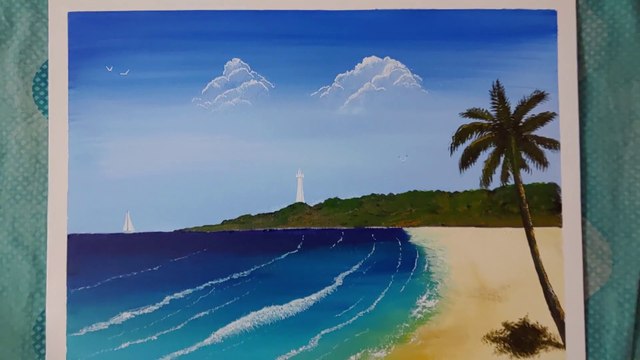 Sea Beach | Acrylic on canvas | Paintings by Abhinav Mukherjee