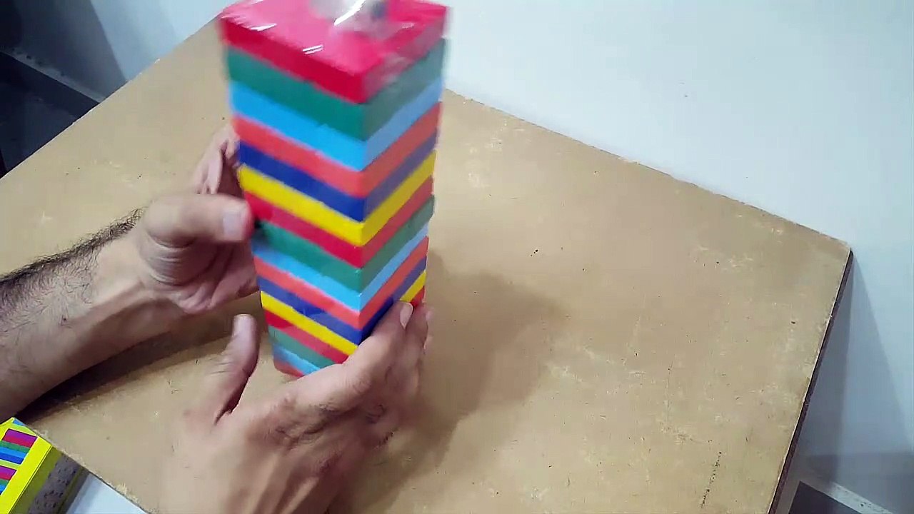 Unboxing and review of Colourful Wooden Dominos Game Set or Jenga game for kids gift