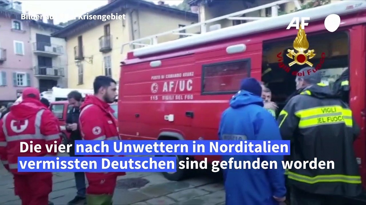 Vier nach Unwettern in Norditalien vermisste Deutsche gefunden