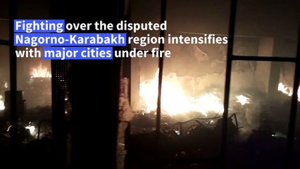 Nagorno-Karabakh conflict: major cities hit as heavy fighting continues