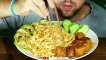 ASMR HOMEMADE FOOD NOODLES + MEATBALLS with VEGETABLES | EATING SOUND (NO TALKING) MUKBANG