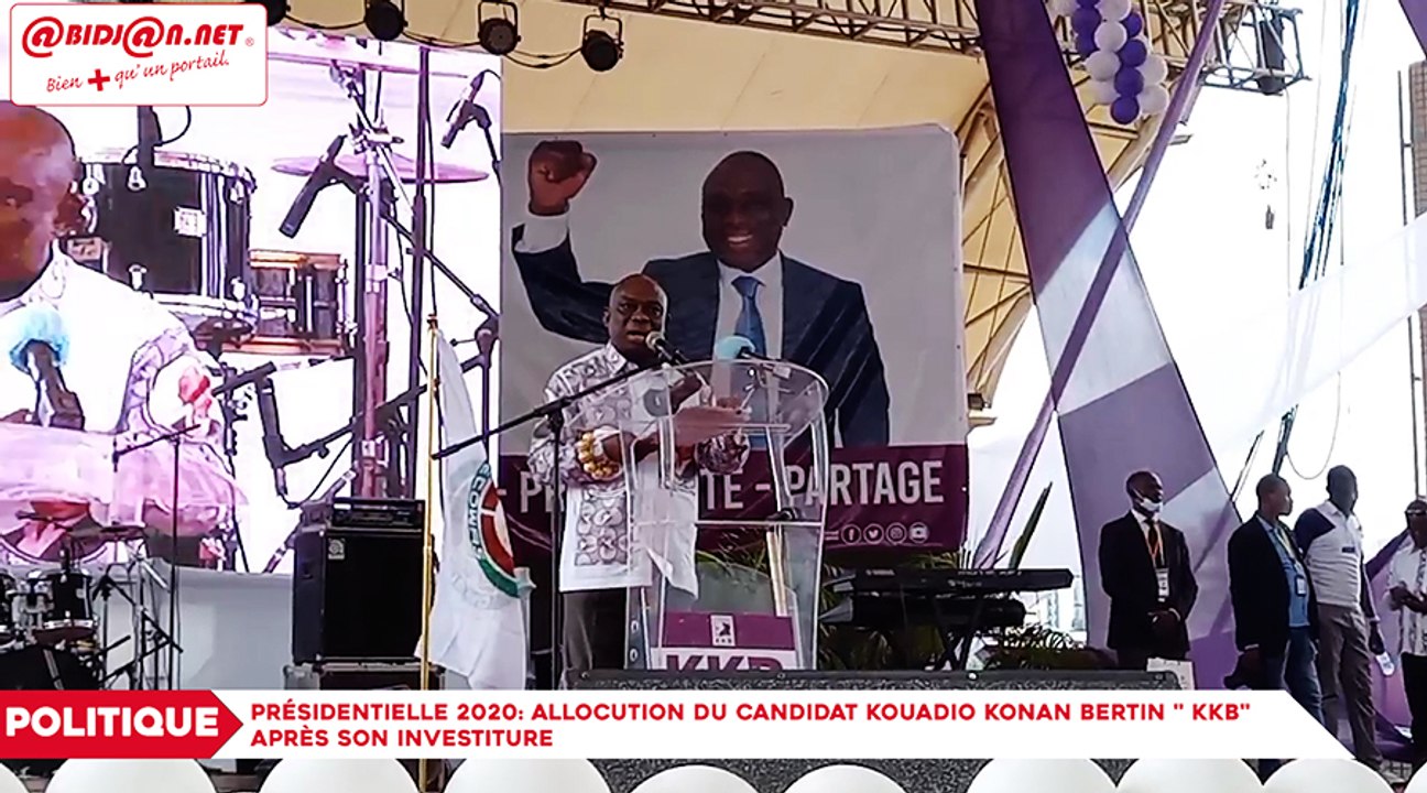 Présidentielle 2020: Les premiers mots du candidat Kouadio Konan Bertin " KKB" après son investiture
