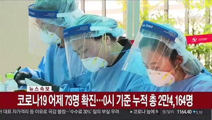 [속보] 코로나19 어제 73명 확진…0시 기준 누적 총 2만4,164명