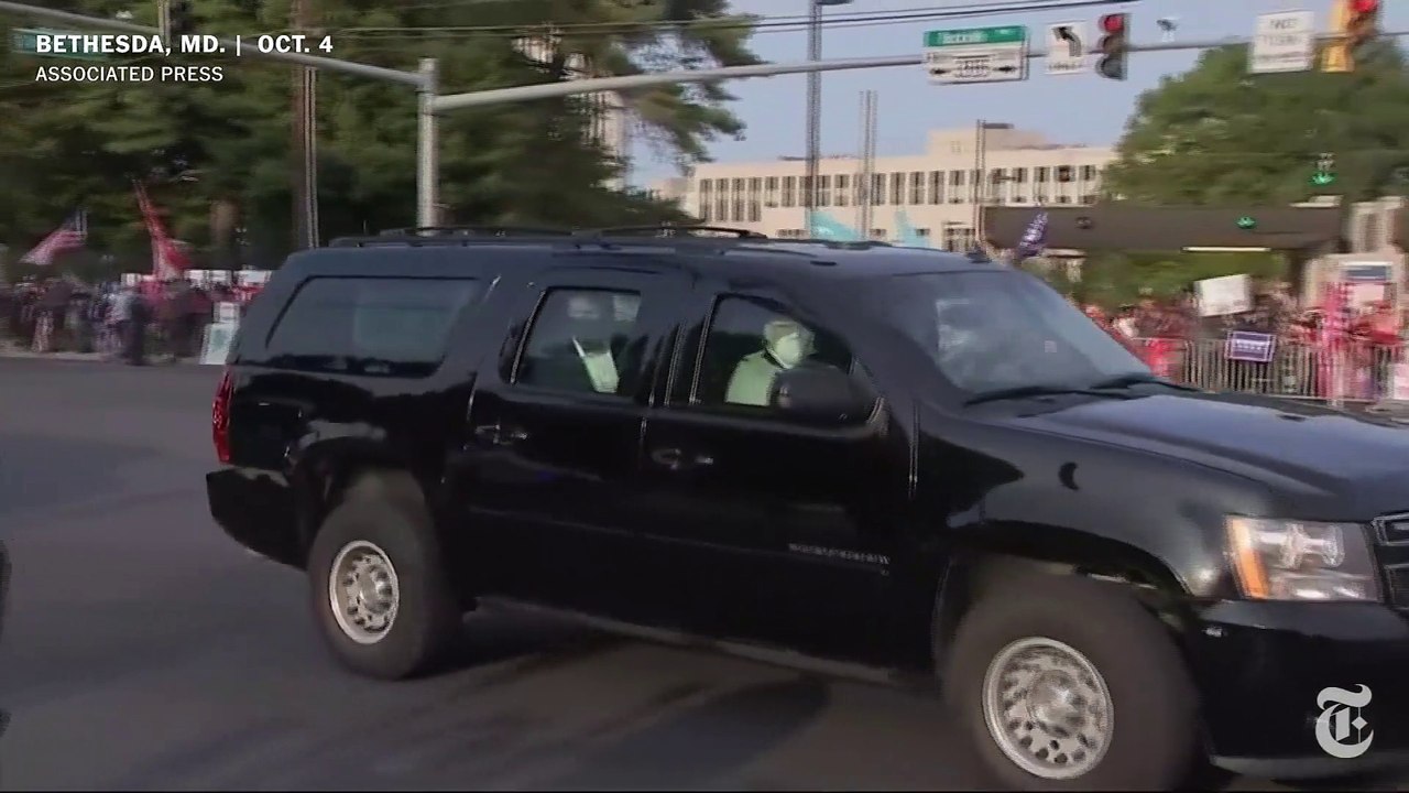 Trump leaves the hospital to greet supporters
