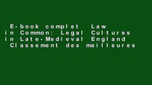 E-book complet  Law in Common: Legal Cultures in Late-Medieval England  Classement des meilleures
