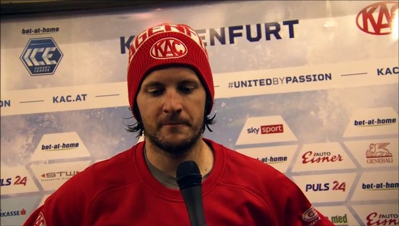 4.Runde: Manuel Ganahl (EC KAC) mit dem Statement nach dem Spiel gegen Graz
