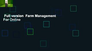 Full version  Farm Management  For Online