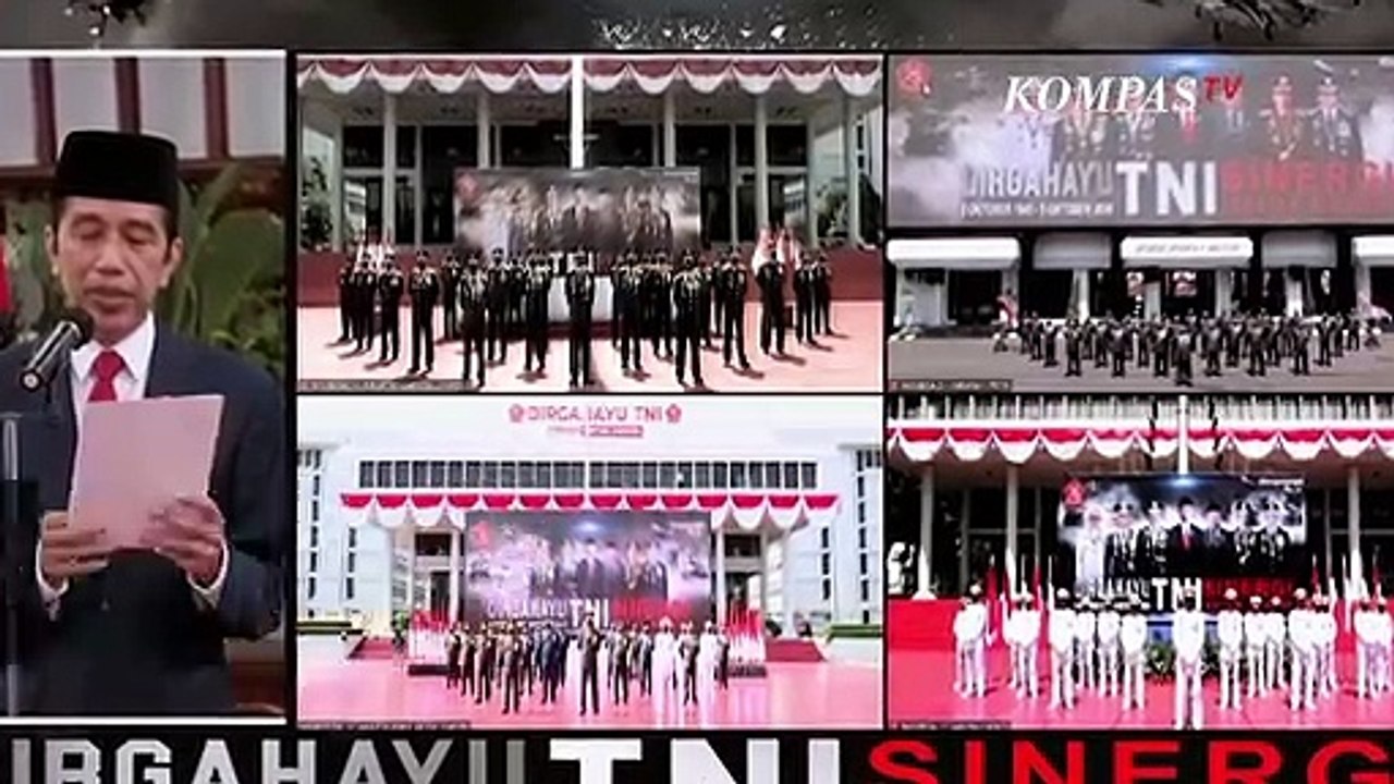 Jokowi Jadi Inspektur Upacara Daring HUT TNI ke-75