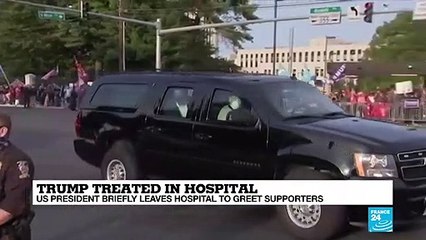 Donald Trump briefly leaves hospital to greet supporters